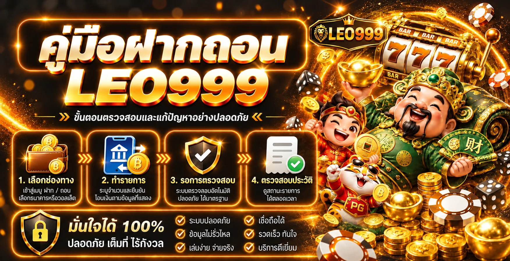 LEO999 ฝากถอน วิธีทำรายการและแก้ปัญหาอย่างปลอดภัย